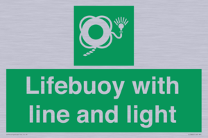 Lifebuoy with line and light